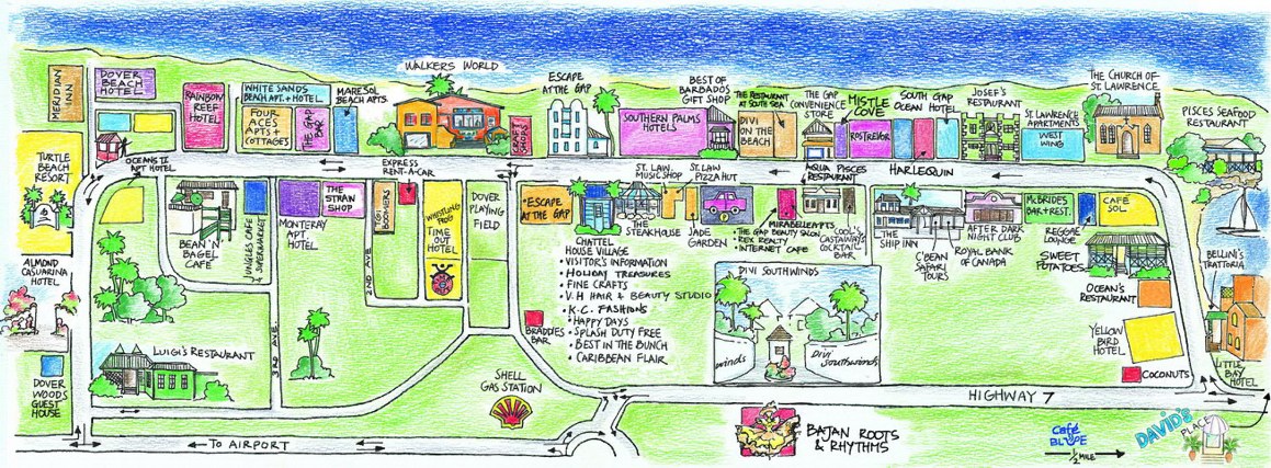 map of st lawrence gap barbados